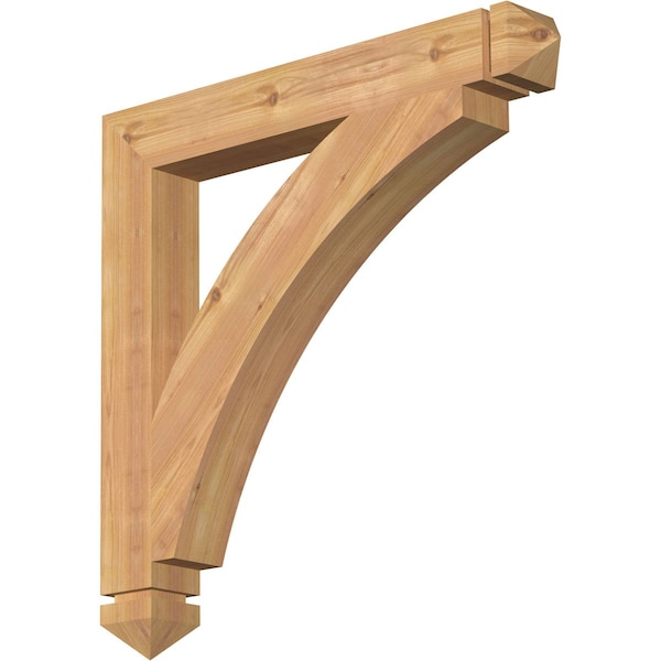 Ekena Millwork Thorton Arts & Crafts Smooth Bracket, Western Red Cedar, 3 1/2"W x 28"D x 28"H BKT04X28X28THR03SWR - main